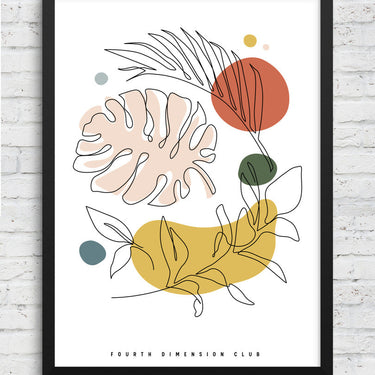 Abstract leaves Framed Poster