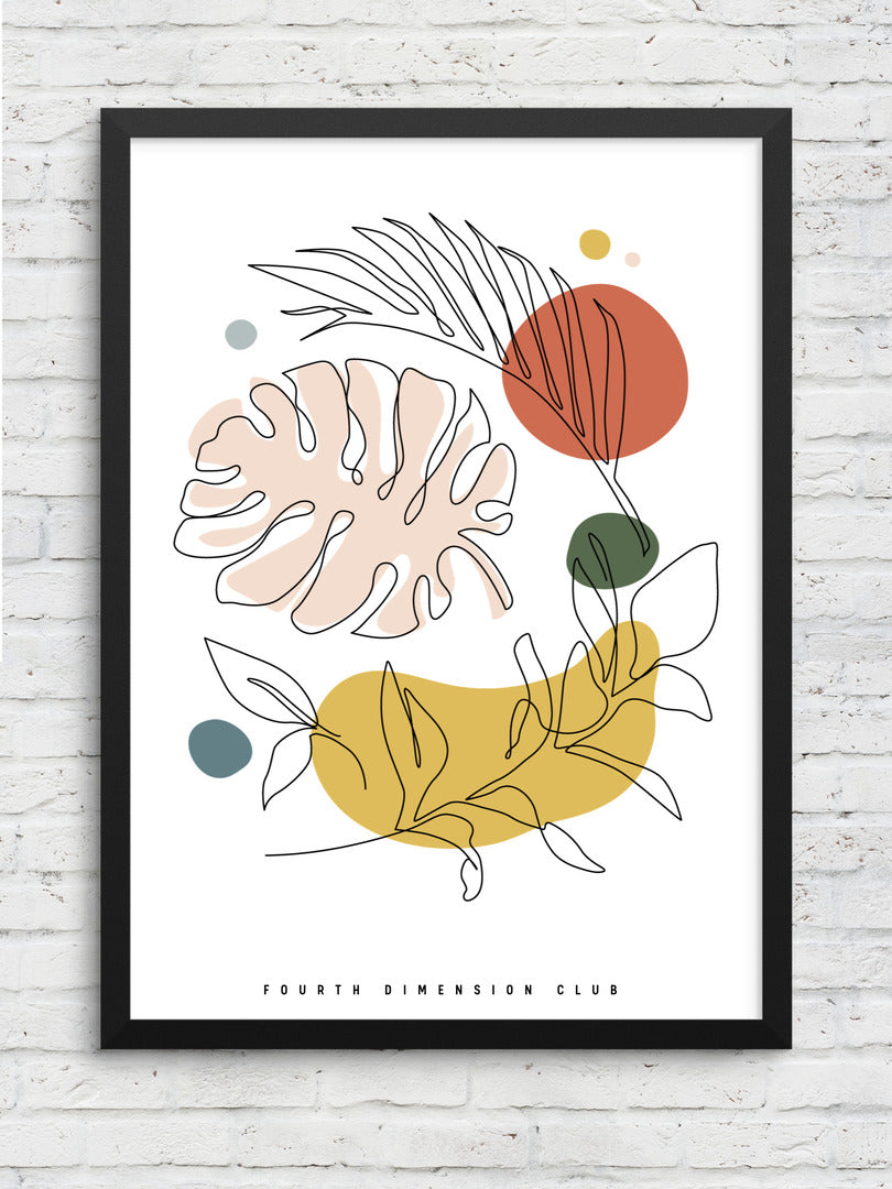 Abstract leaves Framed Poster — A3 12 X 18 Inch