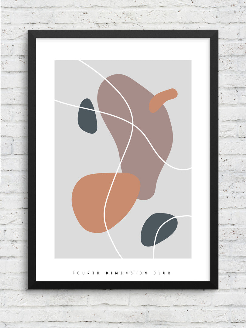 Abstract Shapes Framed Poster — A3 12 X 18 Inch