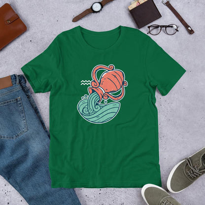 Aquarius Zodiac Half Sleeve T-Shirt