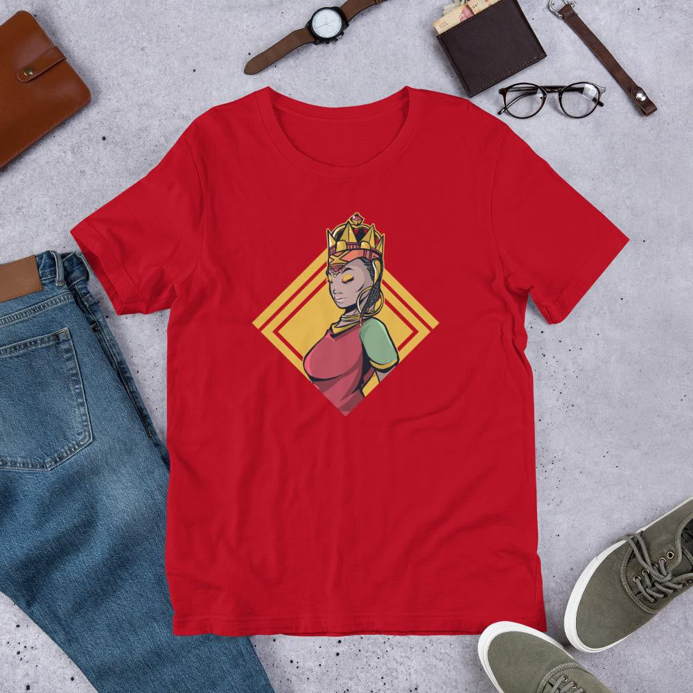 African Women Half Sleeve T-Shirt — Red