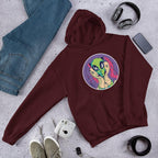 Alien Girl Unisex Hooded Sweatshirt — Maroon