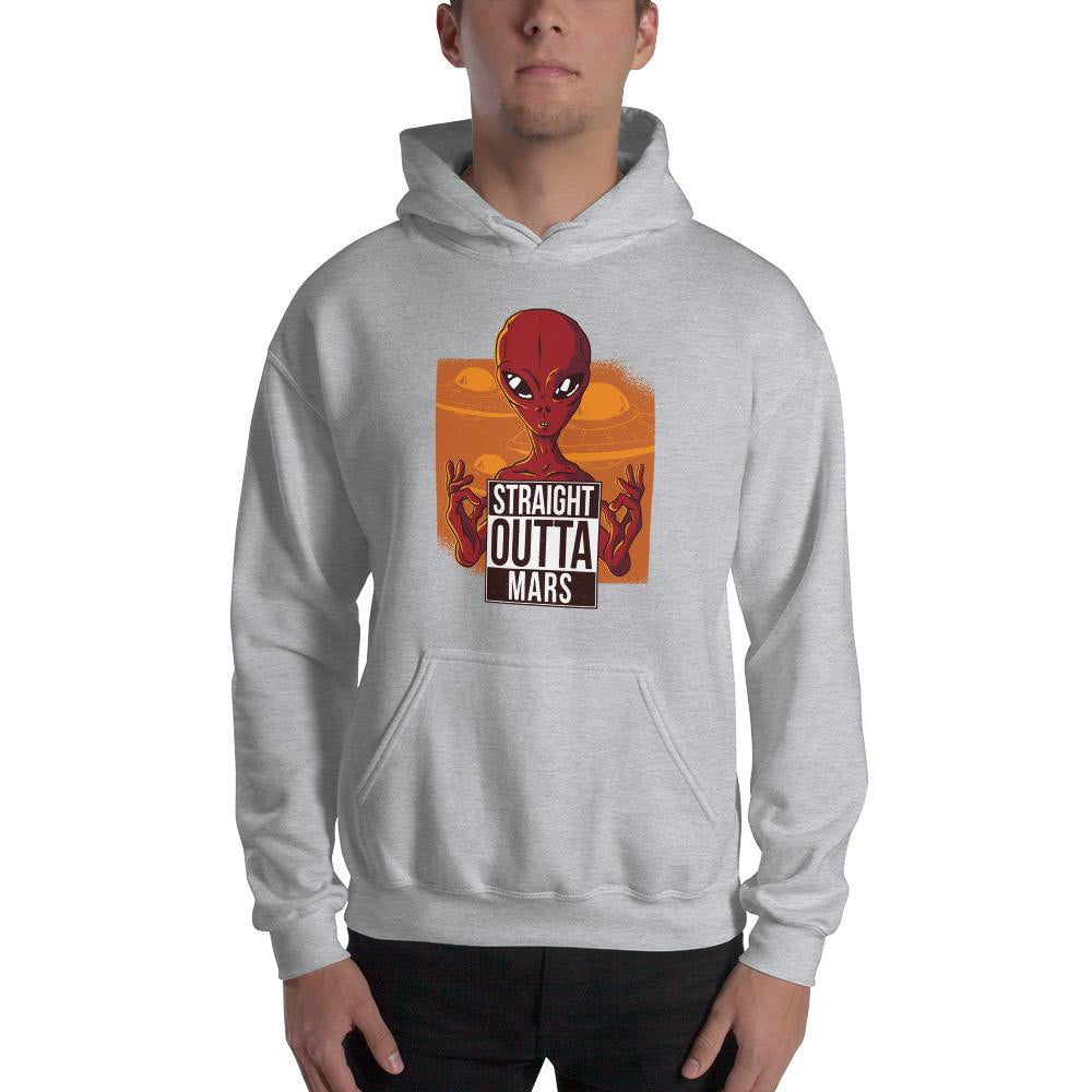 Straight outta Mars Unisex Hooded Sweatshirt — detail view 4