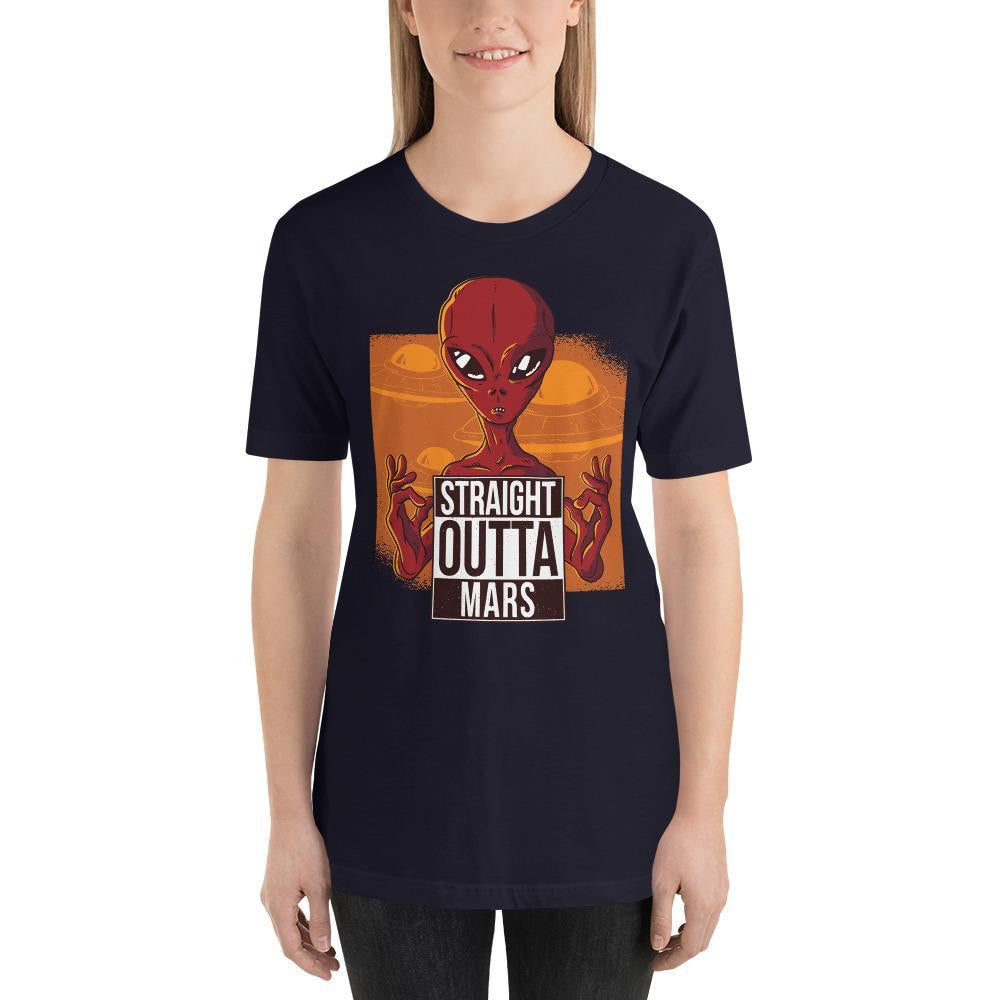 Straight Outta Mars Alien Unisex Half Sleeve T-Shirt — back view