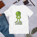 Allergic to Humans Unisex Half Sleeve T-Shirt — White