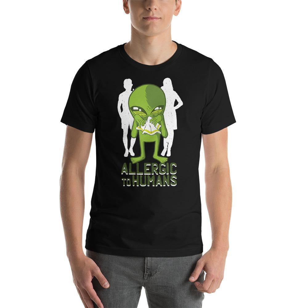 Allergic to Humans Unisex Half Sleeve T-Shirt — Black