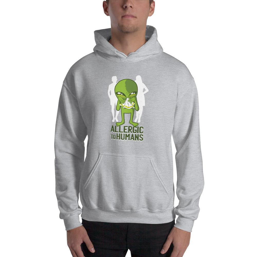 Allergic to Humans Unisex Hooded Seatshirt — detail view 4