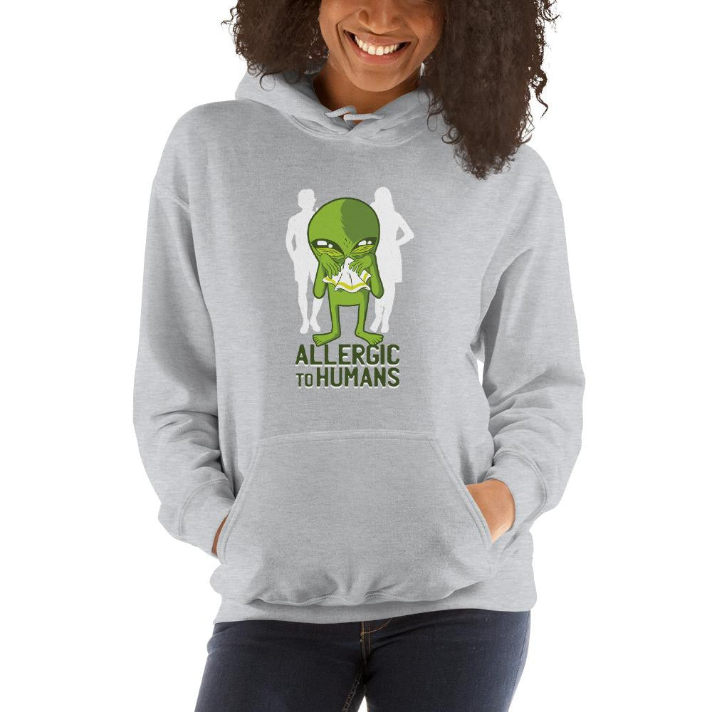 Allergic to Humans Unisex Hooded Seatshirt — detail view 5