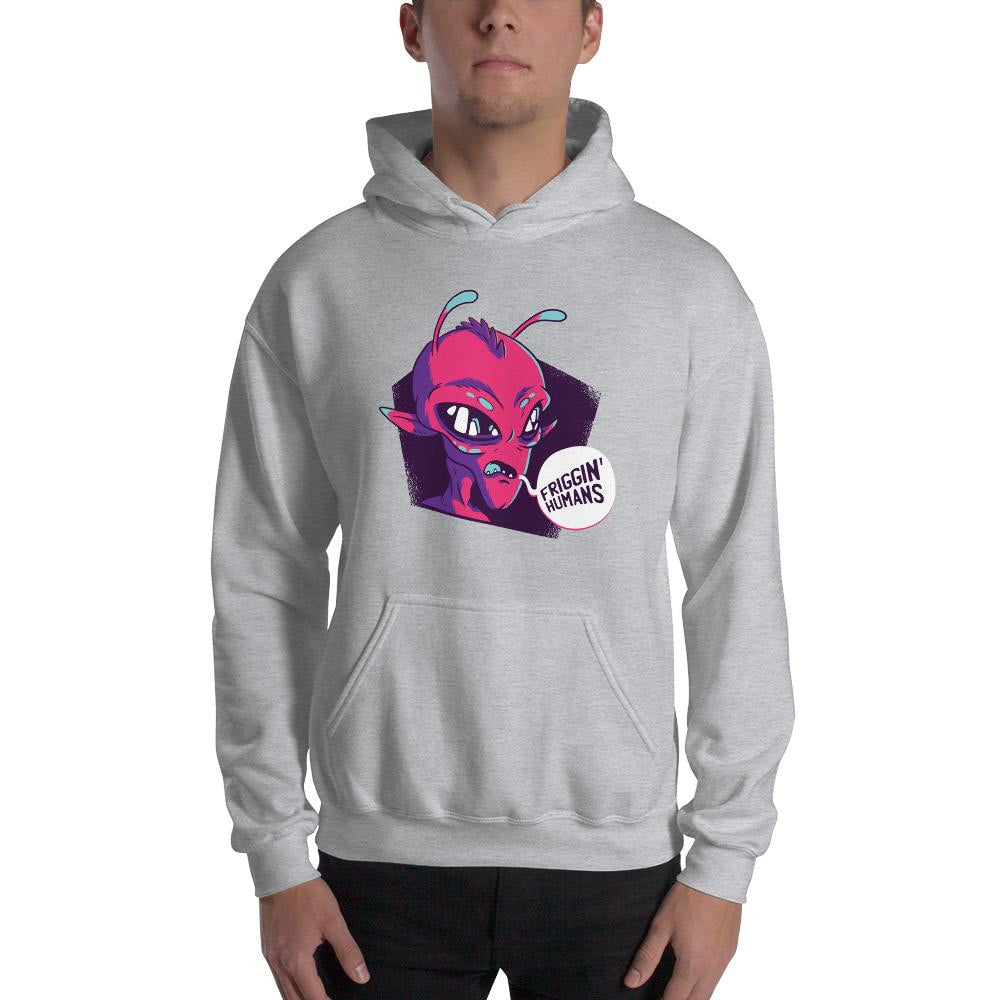 Friggin Humans Unisex Hooded Sweatshirt — detail view 4