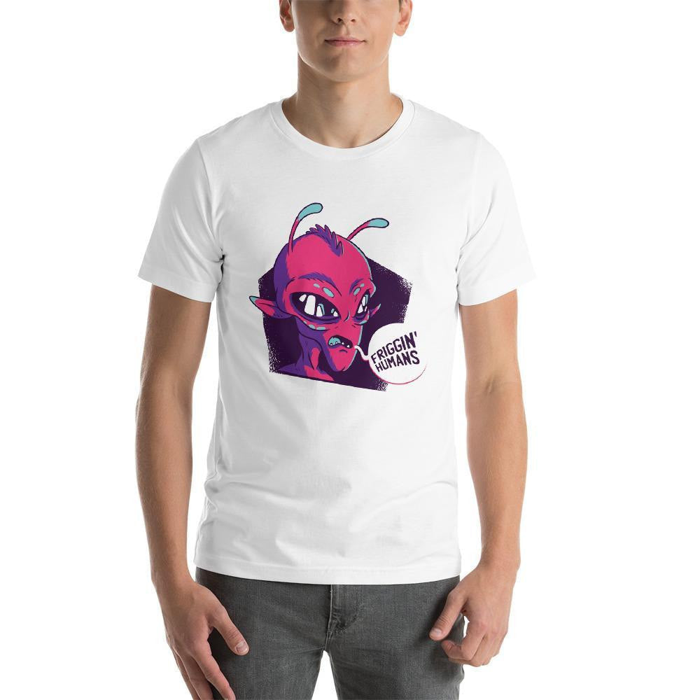 Friggin Humans Unisex Half Sleeve T-Shirt — White