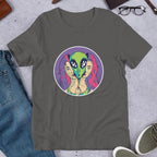 Alien Girl Half Sleeve T-Shirt — Charcoal