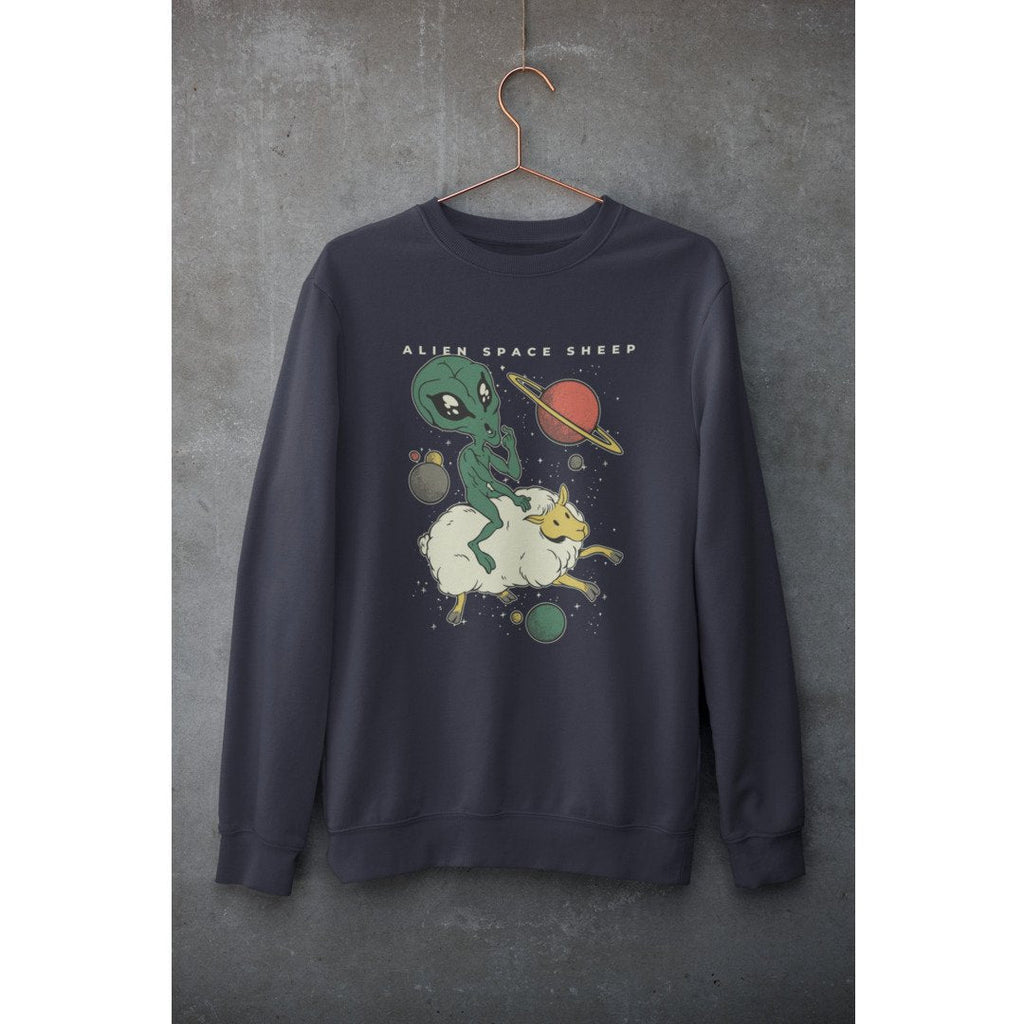 Alien Space Sheep Unisex Sweatshirt — Navy