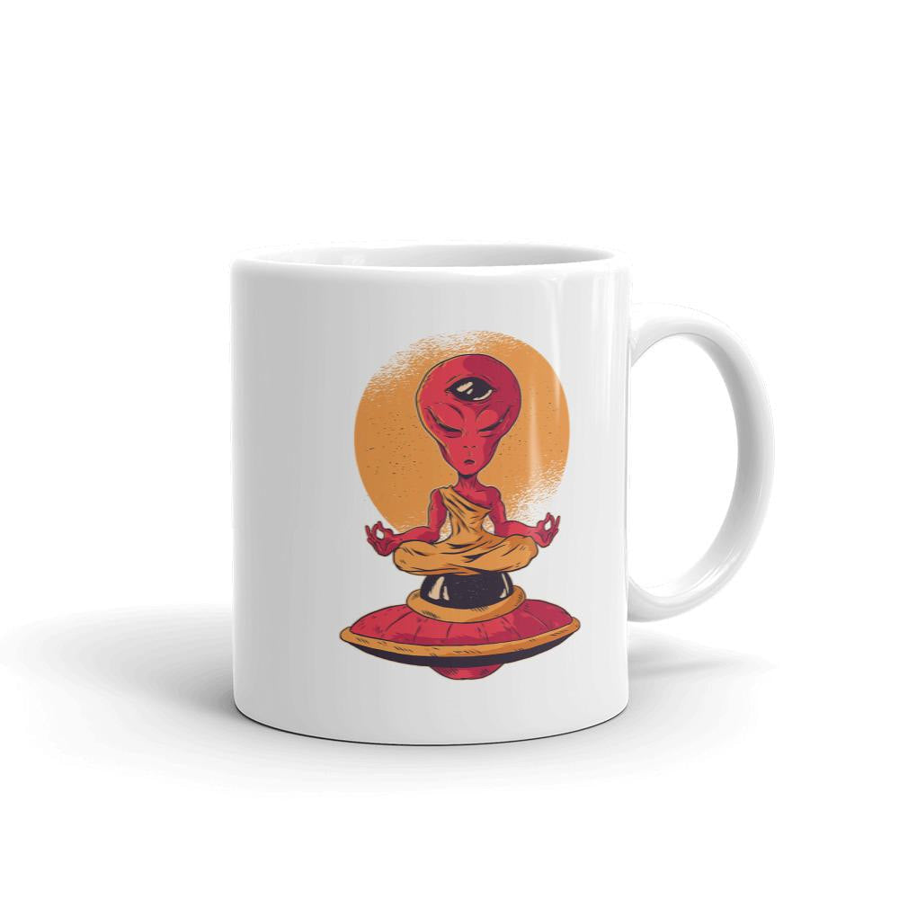 Alien Meditation Coffee Mug — front view