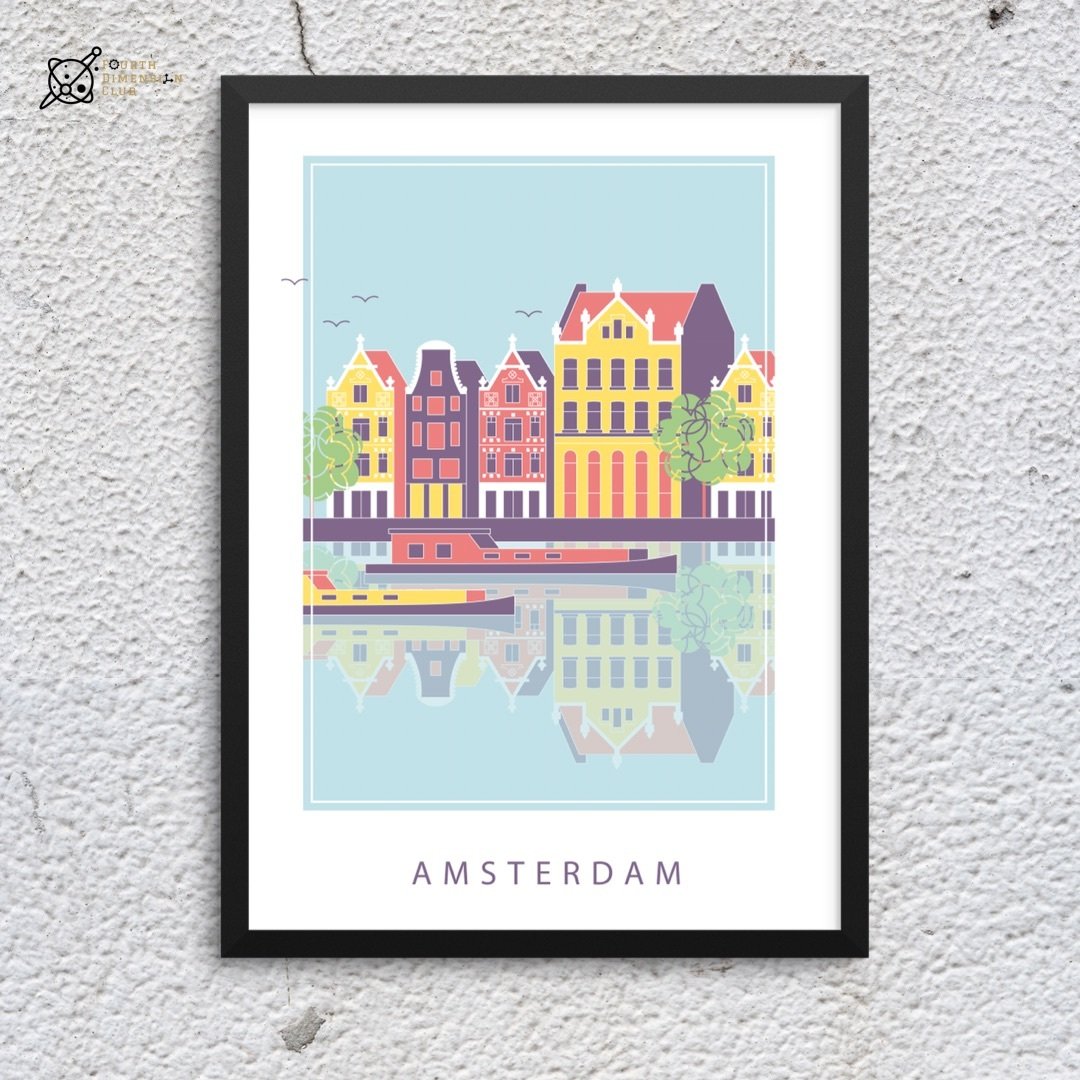 Amsterdam city Framed Poster — A3 12 X 18 Inch