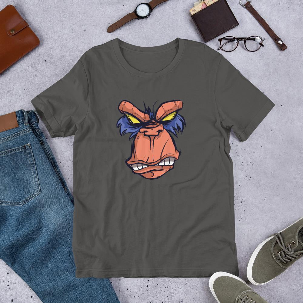 Angry Ape Half Sleeve T-Shirt — Charcoal