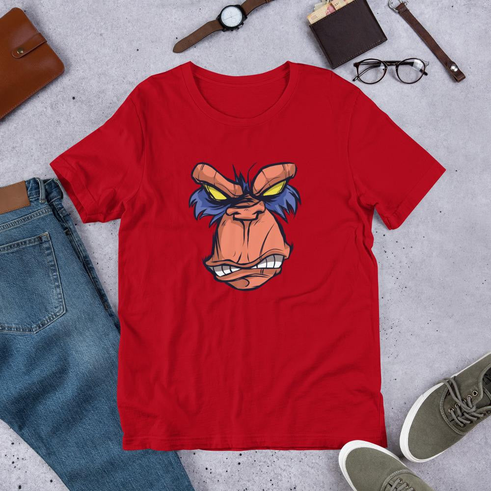 Angry Ape Half Sleeve T-Shirt — Red