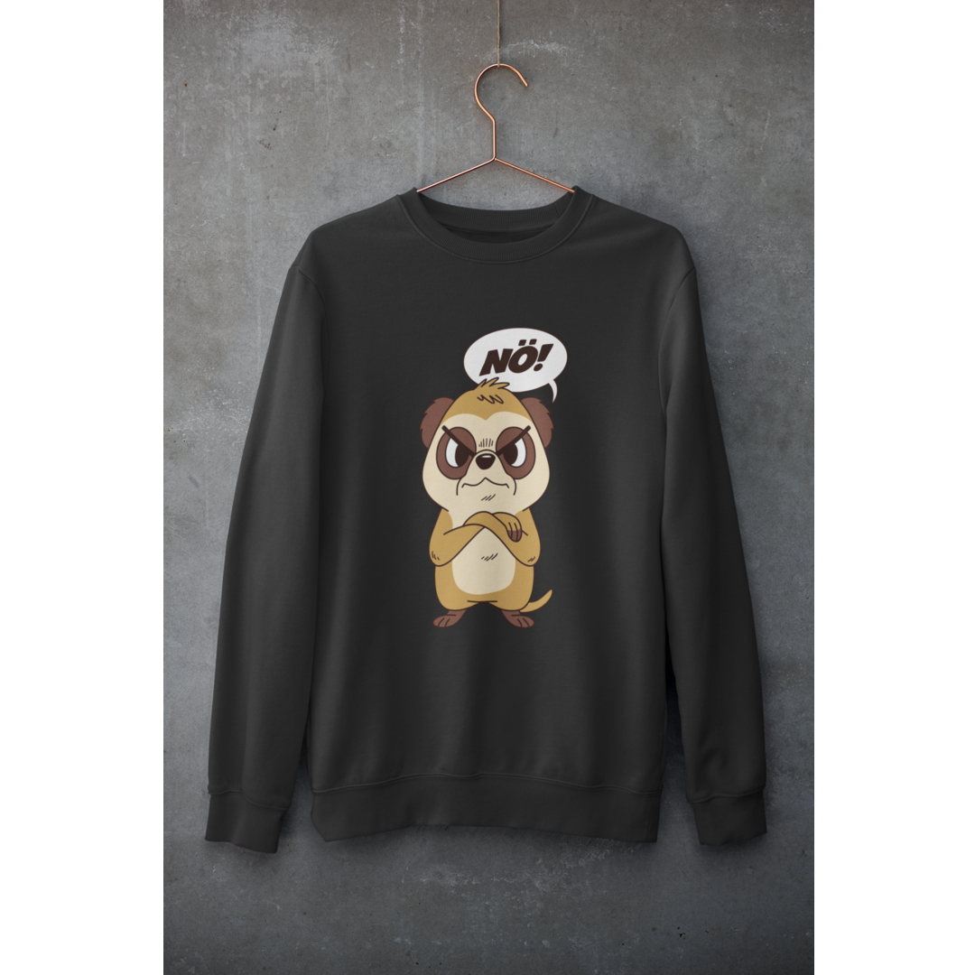 Angry Meerkat Unisex Sweatshirt — Black