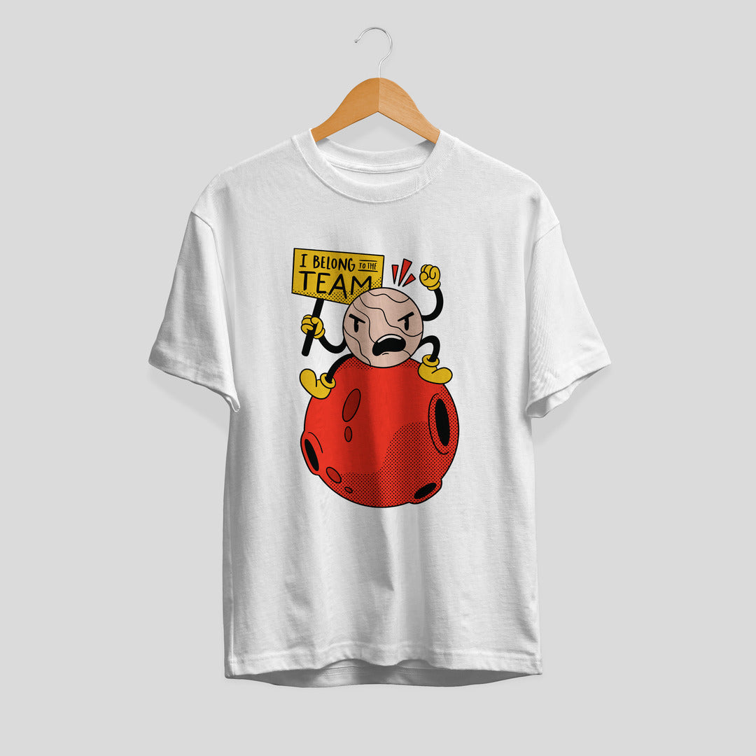 Angry Pluto Half-Sleeve T-Shirt — White