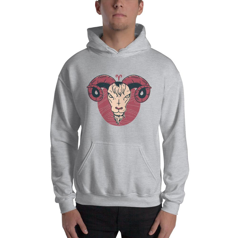 Aries Zodiac Unisex Hooded Sweatshirt — detail view 4