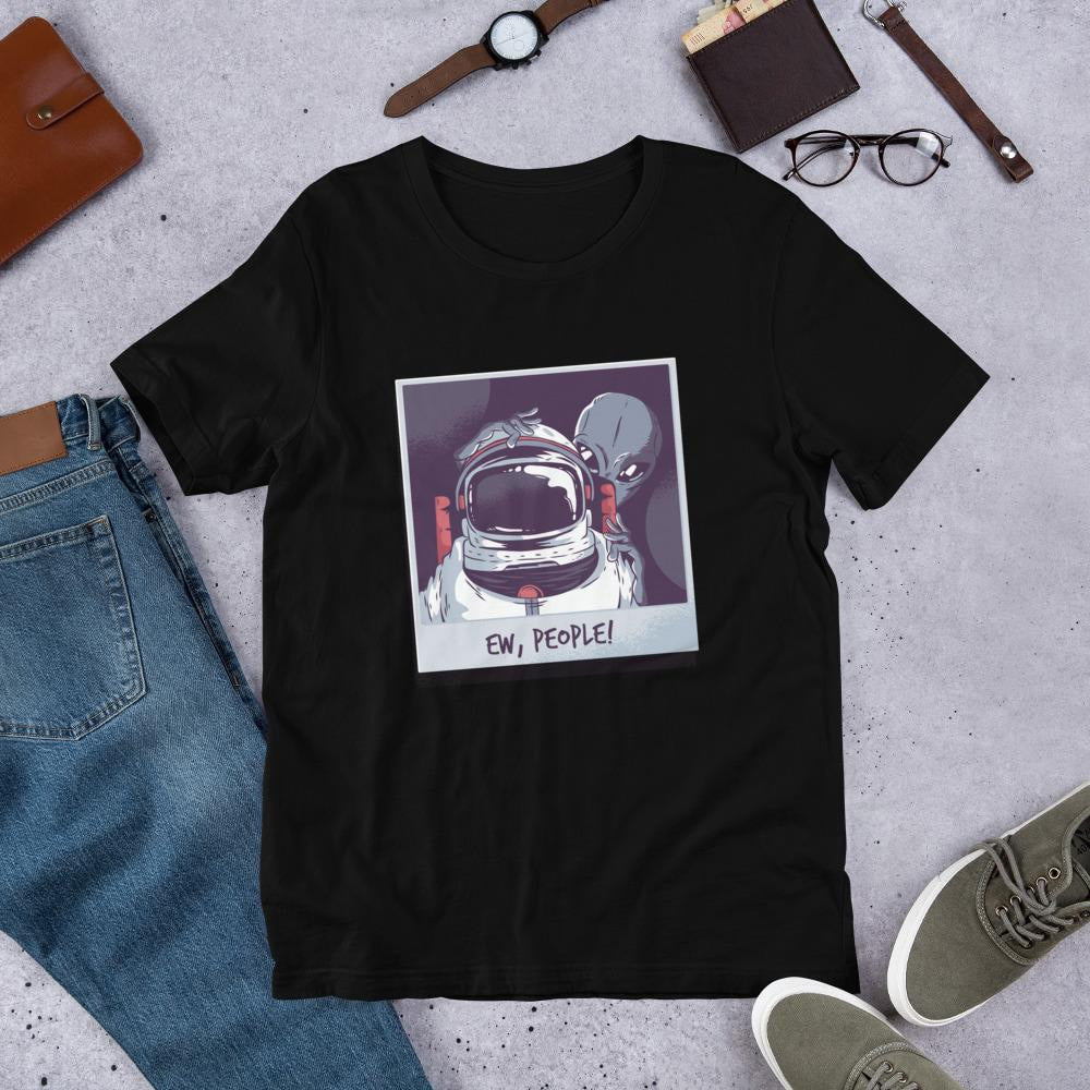 Ew, People Alien Half Sleeve T-Shirt — Black