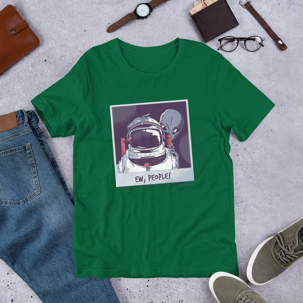Ew, People Alien Half Sleeve T-Shirt — Green