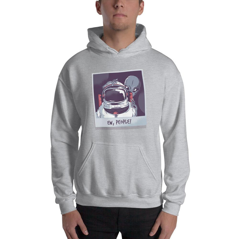 Ew, People Alien Unisex Hooded Sweatshirt — detail view 3