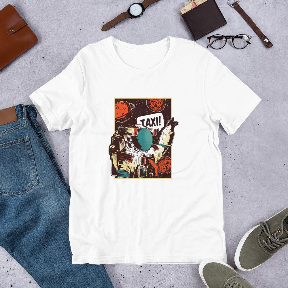 Space Ride Unisex Half Sleeve T-Shirt — White