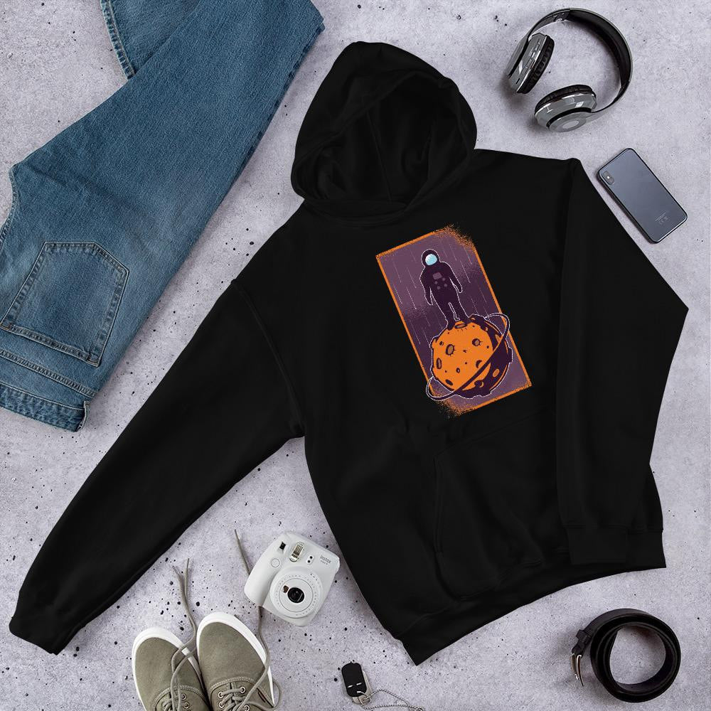 Space Conqueror Unisex Hooded Sweatshirt — Black