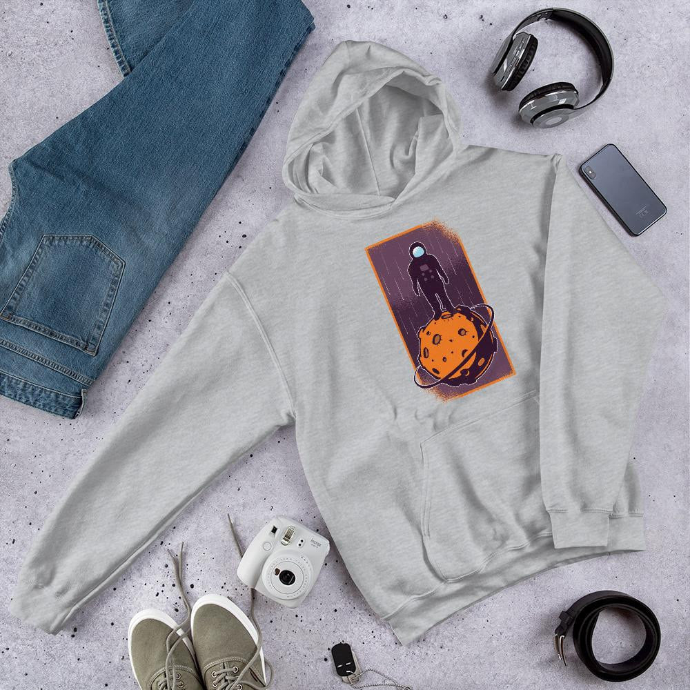 Space Conqueror Unisex Hooded Sweatshirt — Grey