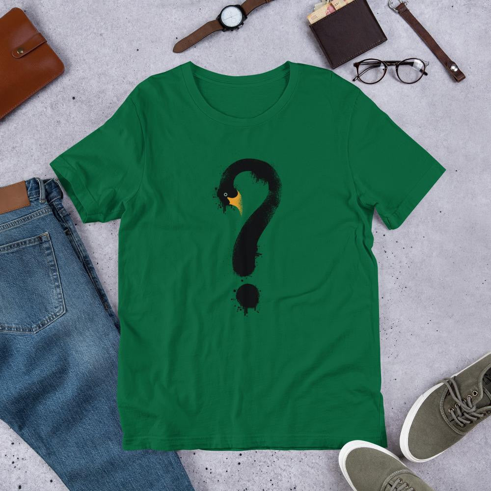 Black Swan Question Half Sleeve T-Shirt — Green