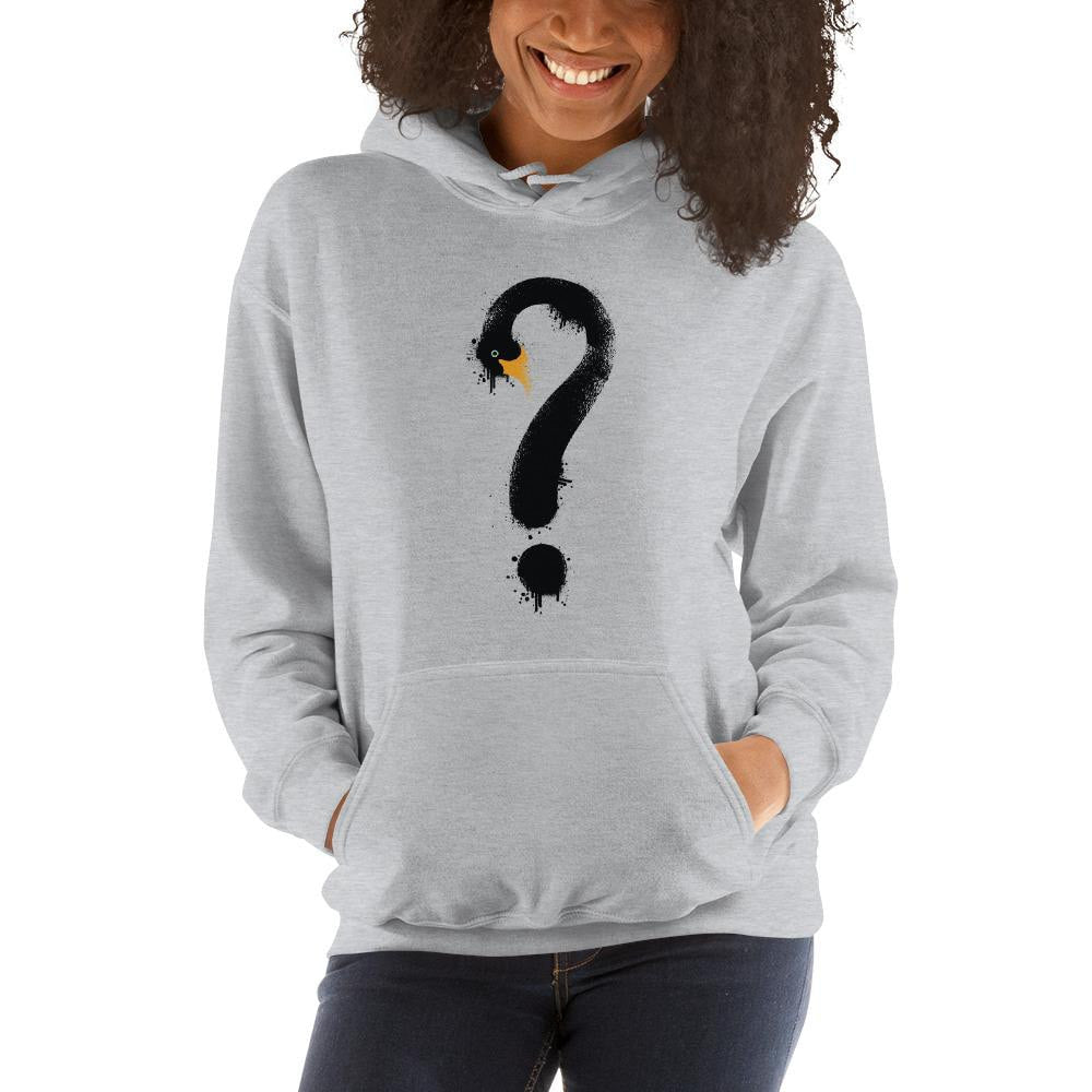 Black Swan Question Unisex Hooded Sweatshirt — detail view 3