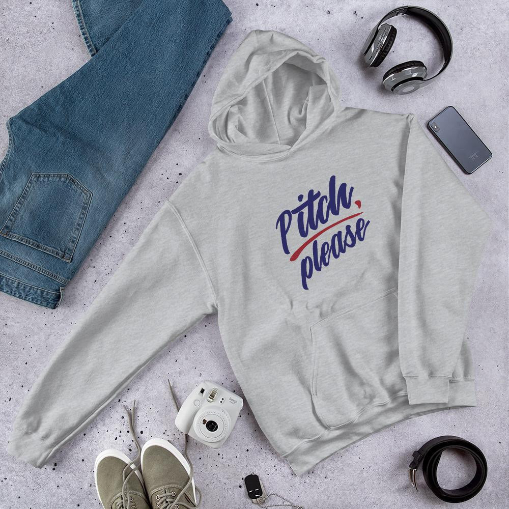 Pitch Please Unisex Hooded Sweatshirt — Grey