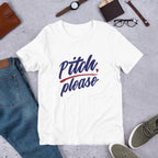 Pitch Please Half Sleeve T-Shirt — White