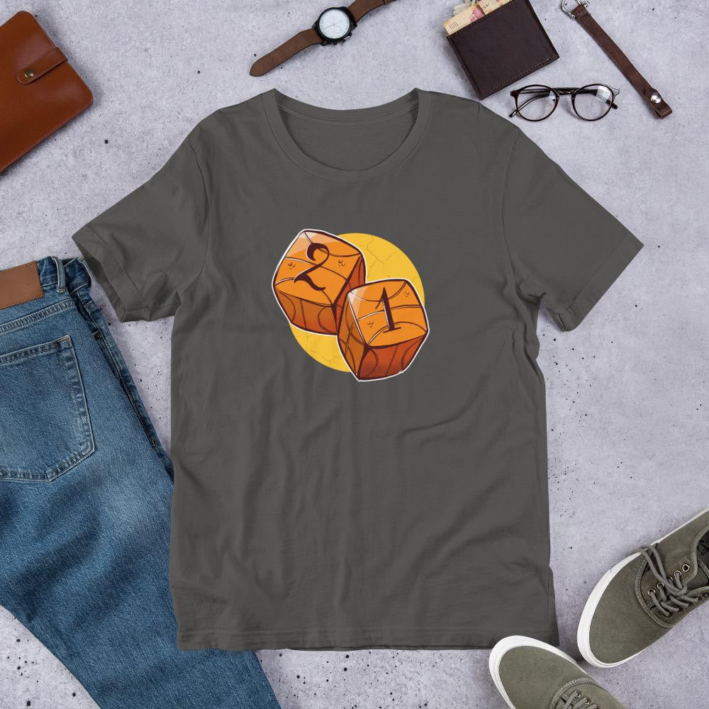 Baseball Dice Half Sleeve T-Shirt — Charcoal
