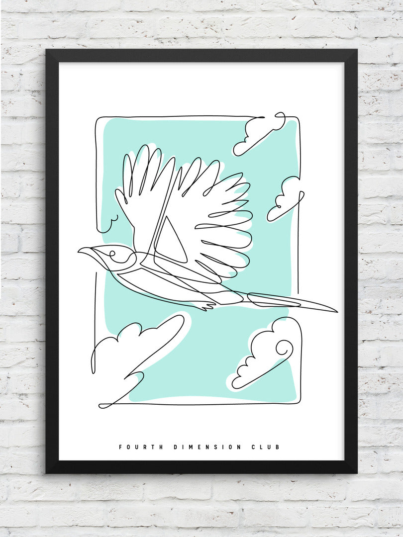 Birds & Clouds Framed Poster
