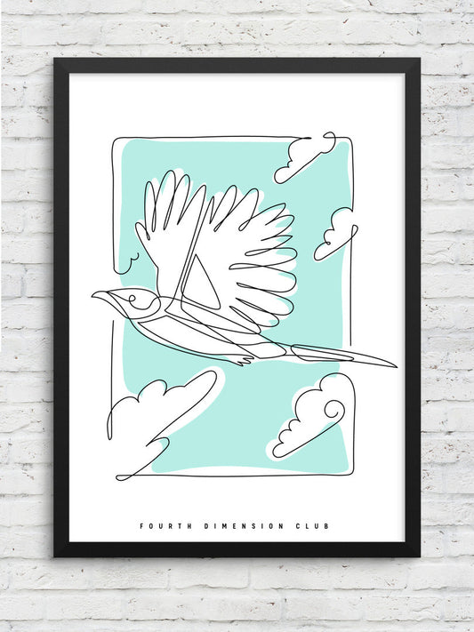 Birds & Clouds Framed Poster