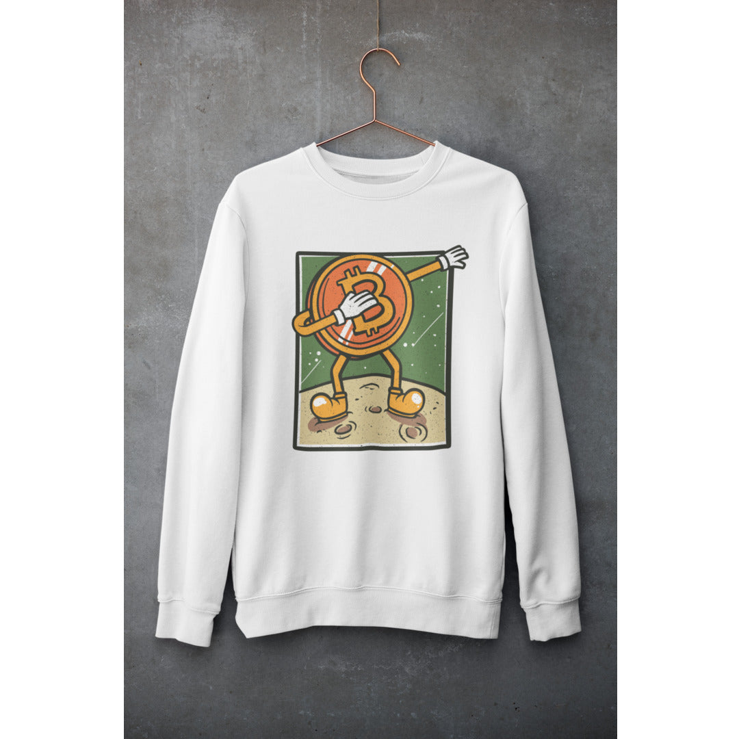 Bitcoin Dabbing Unisex Sweatshirt — White