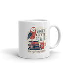 Books, Coffee & Owls Coffee Mug — front view