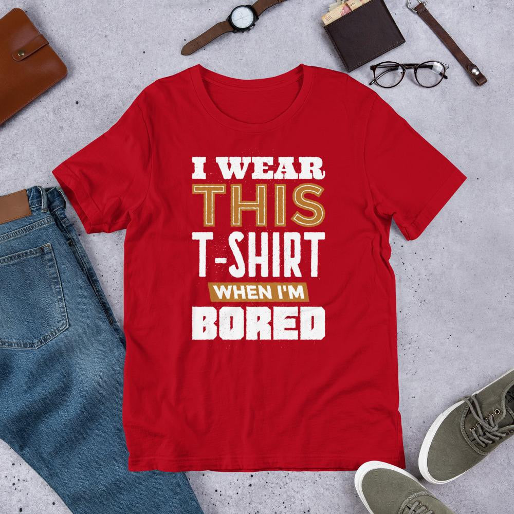 Bored Men/Unisex Half Sleeve T-Shirt — Red