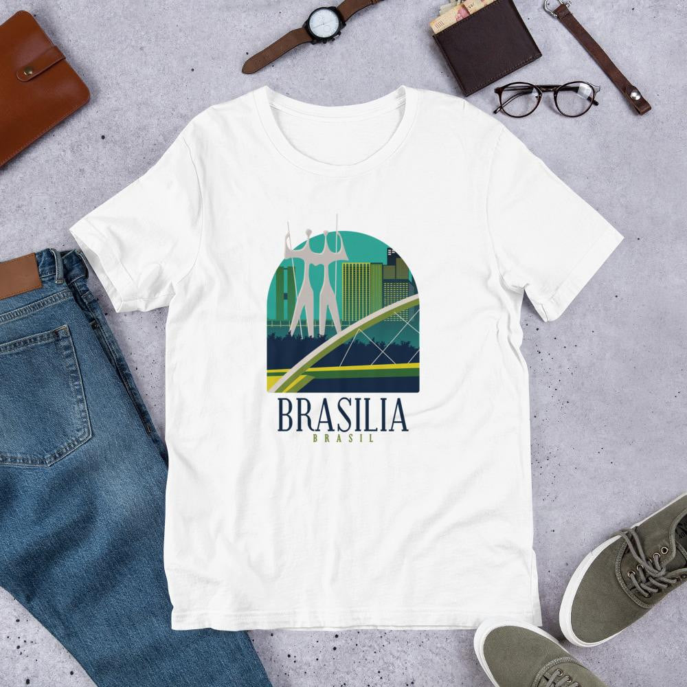 Brasilia Brasil Half Sleeve T-Shirt — White