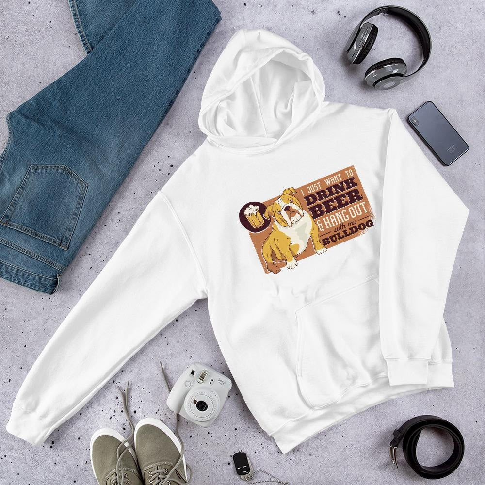 Beer & Bulldog Unisex hooded Sweatshirt