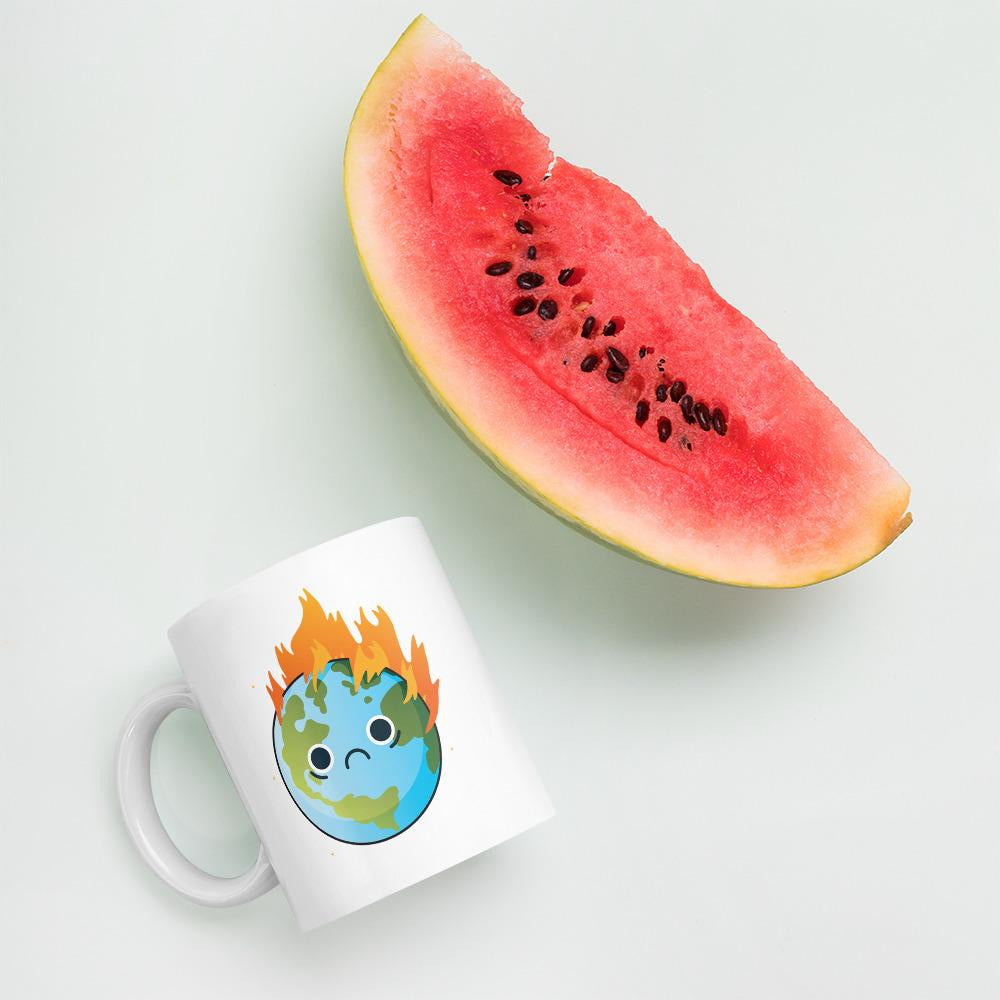 Burning Sad Earth Coffee Mug