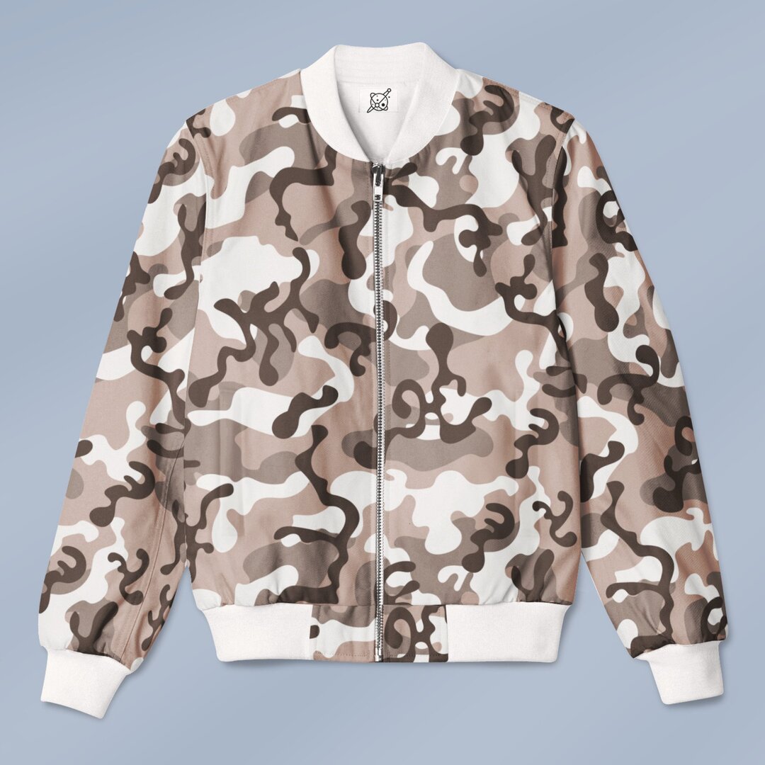 Camo Chocolate Pattern Bomber Jacket