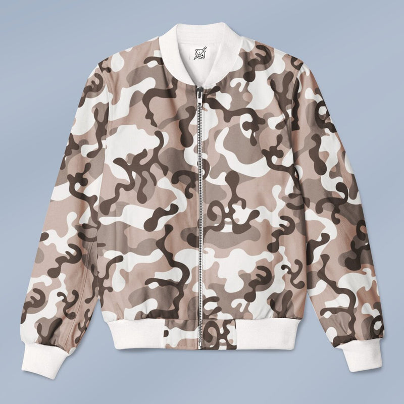 Camo Chocolate Pattern Bomber Jacket