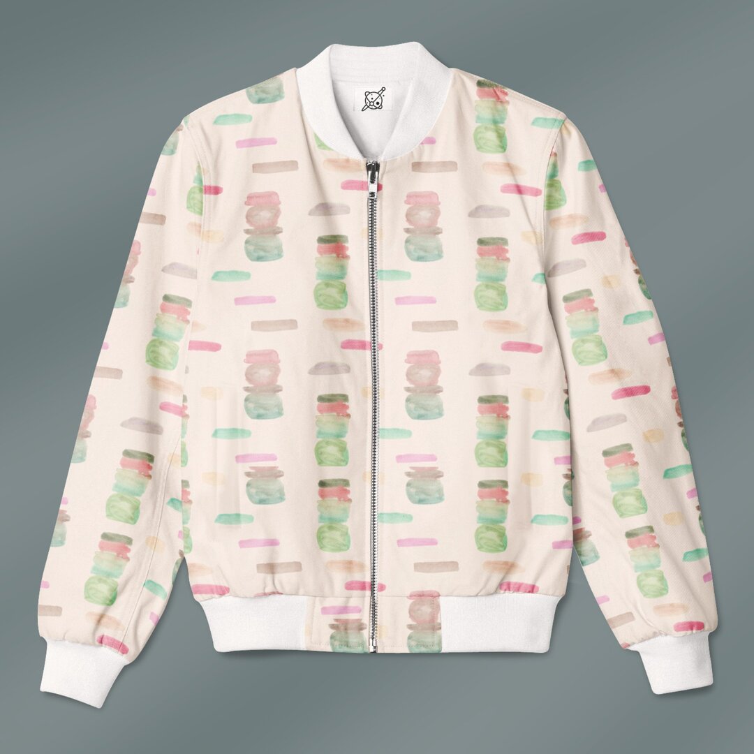 Watercolour Candy Pattern Bomber Jacket