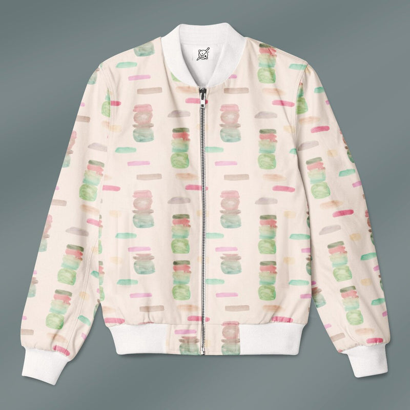 Watercolour Candy Pattern Bomber Jacket
