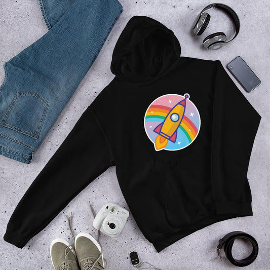 Cartoon Rocket Unisex Hooded Sweatshirt