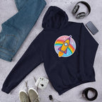 Cartoon Rocket Unisex Hooded Sweatshirt — Navy