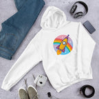Cartoon Rocket Unisex Hooded Sweatshirt — White