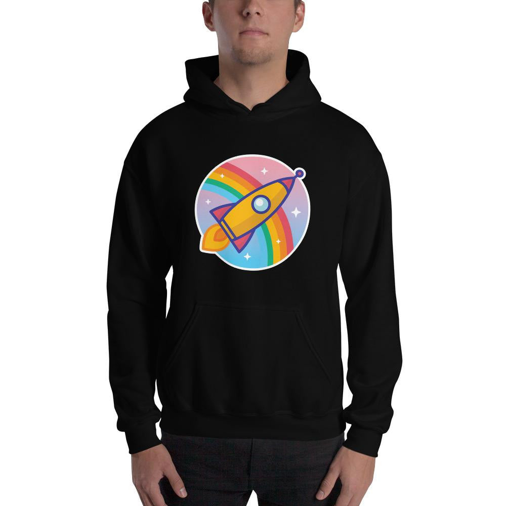 Cartoon Rocket Unisex Hooded Sweatshirt — detail view 4